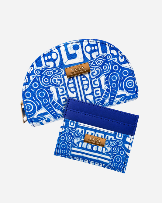 Set Monedero + Tarjetero Jaguar Azul